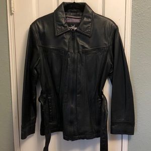Maxima Black Leather Jacket Size M